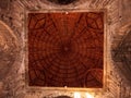 Interior shot of ceiling of ancient famous historical Umayyad Palace , Amman, Jordan. Royalty Free Stock Photo