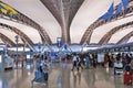 Interior shot inside passenger departure terminal, Kansai International Airport, Osaka, Japan