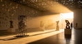 Modern Art Gallery with Sculptures and Sunlight Royalty Free Stock Photo