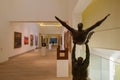 Interior shot of the Museo de Bellas Artes museus in Oviedo, Asturias, Spain. Statue, sculpture of dancers. Fine art