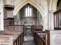 Interior shot of St. John The Baptist church at Inglesham, Wiltshire, an ancient unmodernised small church near the