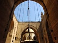 Interior shot of Sultan Hassan mosque in Egypt. Islamic Cairo Royalty Free Stock Photo