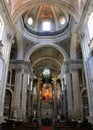 Interior of the Shrine of Good Jesus of the Mountain Santuario Bom Jesus do Monte, view above the altar, Braga, Portugal Royalty Free Stock Photo