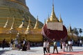 Interior of Shwemawdaw buddhist temple. The highest pagoda in Myanmar 114 meters, destroyed in the past by several earthquakes