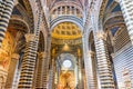 Interior of Siena cathedral duomo in Siena, Tuscany Italy