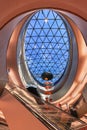 The interior the Sihlcity shopping mall with oval glass and steel roof, Zurich Royalty Free Stock Photo