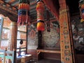 Interior of Simtokha Dzong in Bhutan Royalty Free Stock Photo