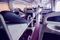 Interior of sleeper bus for tourists Royalty Free Stock Photo