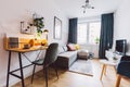 Interior of small apartment living room for home office Royalty Free Stock Photo