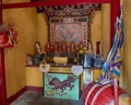 Interior of small Buddhist temple in Hoi An, Vietnam dedicated to easing the pain of Agent Orange