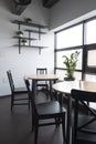 Interior of a small cozy cafe or a working dining room without people Royalty Free Stock Photo