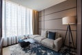 Interior small living room of a modern luxury hotel suite Royalty Free Stock Photo