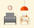 The interior of a small living room. Vector room