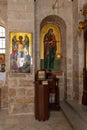 The interior of the small monastery of St. George on the border of the Jewish and Armenian quarters in the old city of Jerusalem