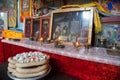 The interior is a small Mongolian Buddhist temple Royalty Free Stock Photo