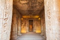 Interior of the Small Temple at Abu Simbel, also known as the Temple of Hathor and Nefertari Royalty Free Stock Photo