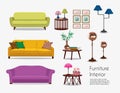 Interior. Sofa sets and home accessories