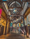 Interior of Souk Madinat Jumeirah in Dubai, traditional arabian bazaar market, UAE