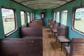 Interior of the Soviet-era narrow-gauge railway car Royalty Free Stock Photo