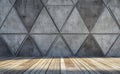 An interior space featuring abstract empty concrete, adorned with a polygonal pattern on the walls and complemented by Royalty Free Stock Photo