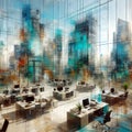 Abstract modern office space Royalty Free Stock Photo
