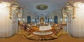 360 inteior panorama from the organist`s point of view in Holy Trinity Catholic Church in Sovata, Romania