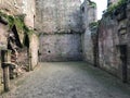 Interior of Spofforth Castle Ruins in Yorkshire England