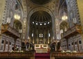 The interior of St. Anthony`s Basilica is a Catholic church in the city of Padua, an architectural monument, the main center of ve