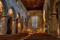 Interior of St Machar's Cathedral in wooden ceilings and medieval decoration, Aberdeen, Scotland.