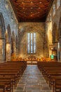 Interior of St Machar's Cathedral in wooden ceilings and medieval decoration, Aberdeen, Scotland.