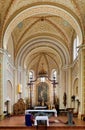 The interior of the St. Martin of Tours Cathedral in Mukachevo city in Ukraine