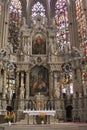 Altar and stained glass windows of the Unesco Saint Mary Cathedral,Erfurt, germany Royalty Free Stock Photo