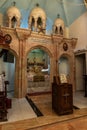 The interior of the St. Marys Syriac Orthodox Church in Bethlehem in the Palestinian Authority, Israel Royalty Free Stock Photo