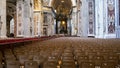 Interior of St Peter Basilica in Vatican Royalty Free Stock Photo