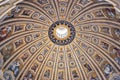 Interior of St. Peter`s basilica dome in Vatican Royalty Free Stock Photo