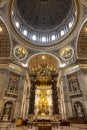 The interior of St. Peter`s Basilica in the Vatican Royalty Free Stock Photo