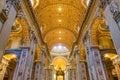 Interior of St. Peter`s Basilica in Vatican City Royalty Free Stock Photo