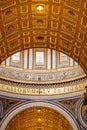 The interior of St. Peter`s Basilica in Vatican City.