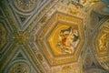 Interior of St. Peter`s Cathedral in the Vatican. Columns, paintings, Royalty Free Stock Photo