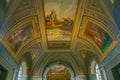 Interior of St. Peter`s Cathedral in the Vatican. Columns, paintings, Royalty Free Stock Photo