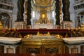 The interior of St.Peters basilica. Altar and Saint Peter`s tomb Royalty Free Stock Photo