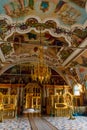 Interior of St. Sergius refectory church of Trinity Lavra of St. Sergius in Sergiev Posad, Russia