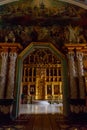 Interior of St. Sergius refectory church of Trinity Lavra of St. Sergius in Sergiev Posad, Russia