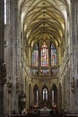 Interior of St. Vitus Cathedral, Central nave. Prague,