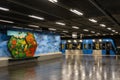 Interior of the Stadion metro station 1973 in Stockholm, Sweden - Europe