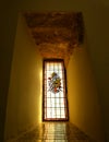 Interior stained glass in Royal Monastery of Saint Mary of El Puig