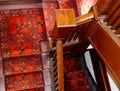 Interior Stairwell Victorian House with Red Patterned Carpet Royalty Free Stock Photo