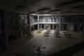 Interior of state prison with light in common area Royalty Free Stock Photo