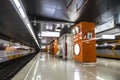 The interior of the station `Borovskoe highway` Moscow metro. Moscow,