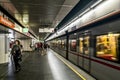 Interior of the Stephanplatz metro Station in Vienna Royalty Free Stock Photo